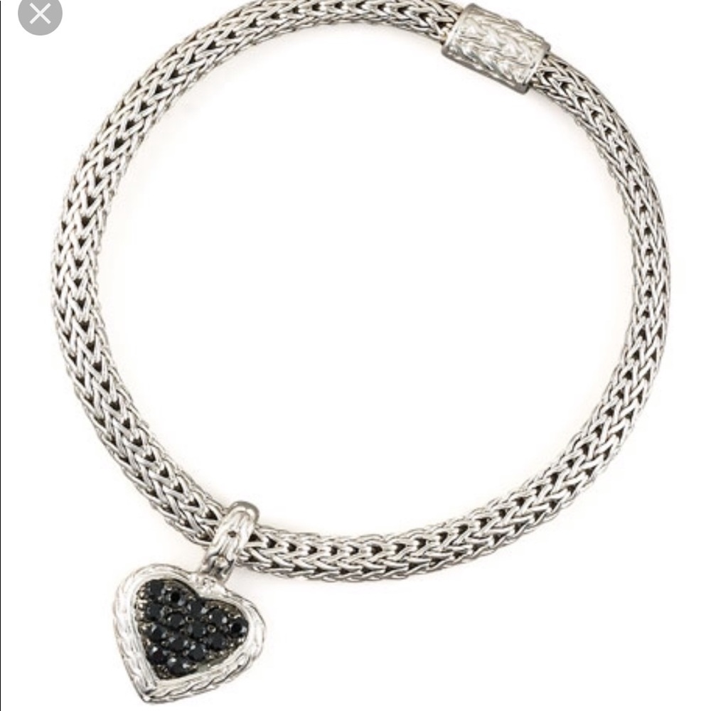 John Hardy Black Sapphire Heart-Charm Bracelet